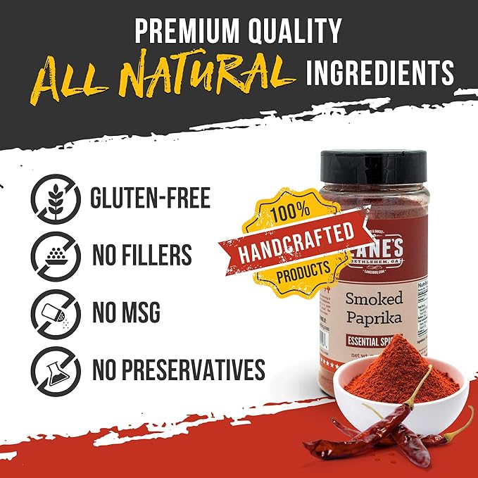 Lane's Smoked Paprika Powder, All-Natural Smoked Paprika Seasoning, Goes Well with Meat, Pork, and Vegetables Smoky Paprika Spice, Made in USA, 7 Oz
