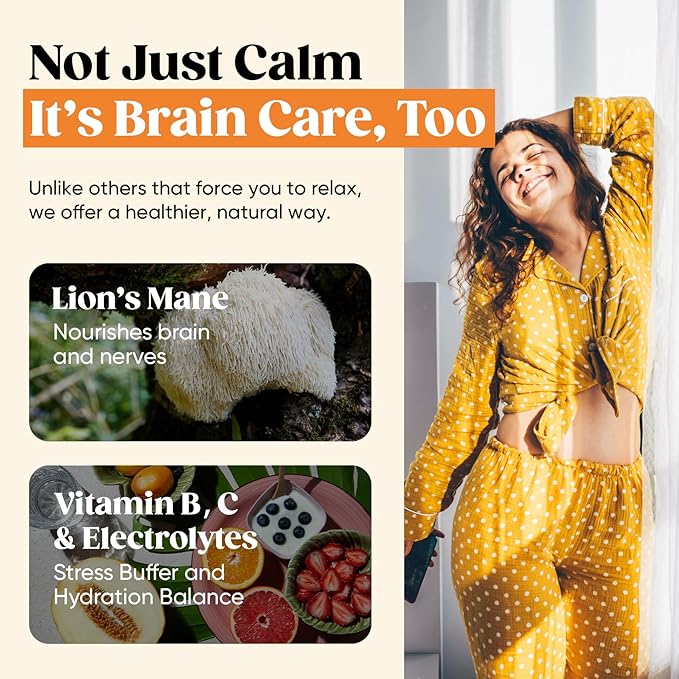 Venture Pal Calming Powdered Drink Mix, Magnesium Glycinate, Ashwagandha, L-Theanine,Vitamin D, Lions Mane, Sugar Free Magnesium Supplement Blend for Relax & Focus, Non GMO, Vegan, On The Go