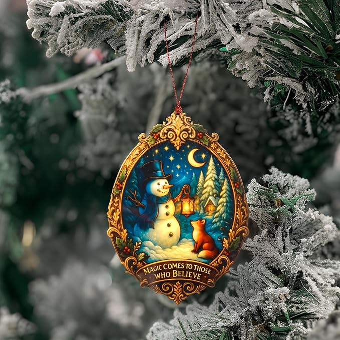 Christmas Ornament 2025 - Snowman Ornament - Snowman Ornaments for Christmas Tree - Acrylic Christmas Ornaments - Christmas Ornament 2025 - White Elephant Gifts - Xmas Tree Funny Decoration