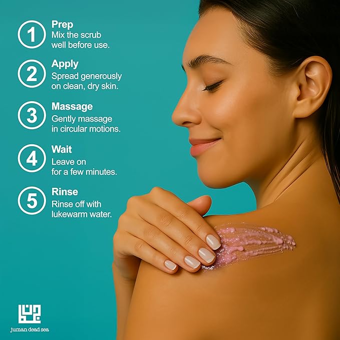 Juman Dead Sea Minerals Watermelon Body Scrub | Infused with Shea and Cocoa Butter | Removes Dead Skin Cells and Rejuvenate Dull Skin | SlS & Paraben Free | Vegan | 11.46 Oz