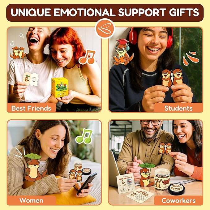 Positive Otter Gifts For Otter Lovers - Daily Affirmation Cards For Women Friend, Emotional Support Coworker Birthday Gift For Men, Mental Health Encouragement Inspirational Teen Girl Gifts