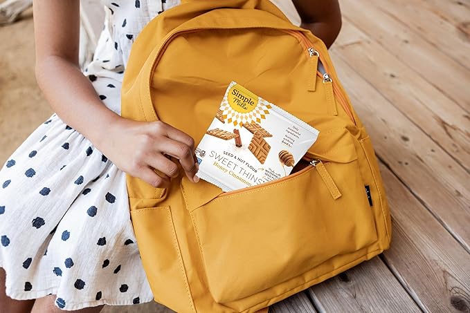 Simple Mills Snack Packs Honey Cinnamon Sweet Thins, Healthy Halloween Snacks for Kids, Individual Packs, Seed & Nut Flour, 8 Ct (Pack of 2)