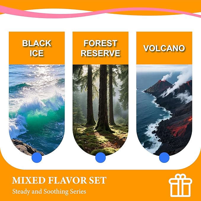 Hanging Car Air Freshener (Pack of 3) : Luxury Car Perfume for Women Men | Cute & Reusable Bottle with 45+ Days Long-Lasting Fragrance Oil Diffuser, Black ice & Forest Reserve & Volcano