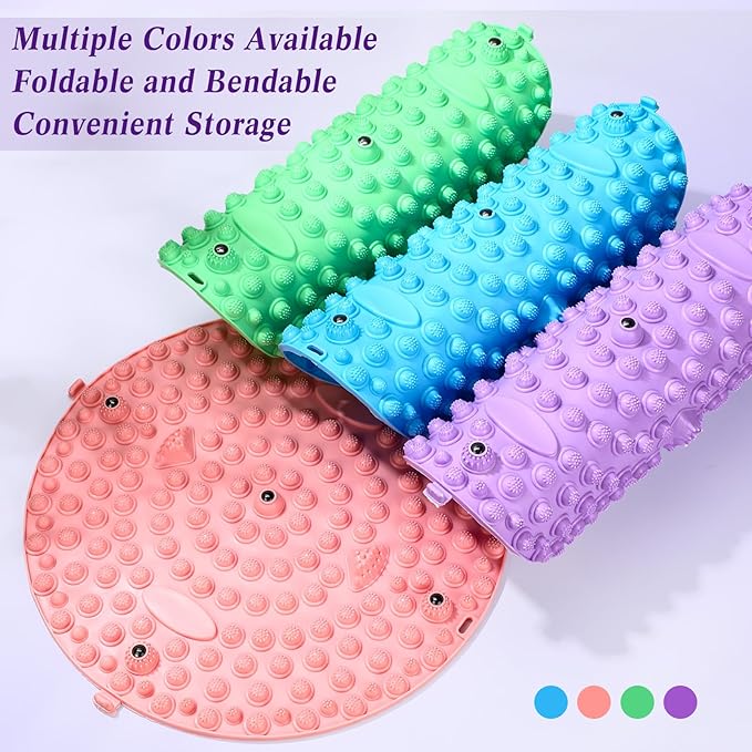 4 Pack Foot Massager Mat Foot Reflexology Pad with Magnetic Relaxation Massage Feet Pressure Point Pad Anti Fatigue Walk Stone Acupoint Mat Particle Portable Massage Tool(Mixed Colors)