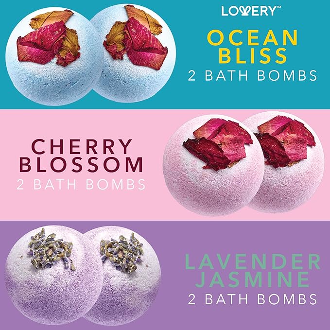 Bath Bomb Self Care Gifts for Women, White Elephant Gifts for Adults,10 Oversized Two Tone Bath Fizzies with Shea & Coco Butter Dry Flower Petals, Rich, Spa Bath Set in Cute Tub