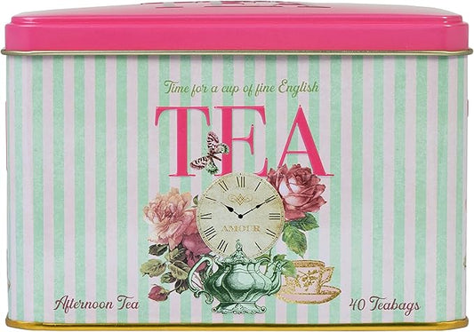 New English Teas Retro Time for Tea Vintage Tin with 40 English Afternoon Teabags