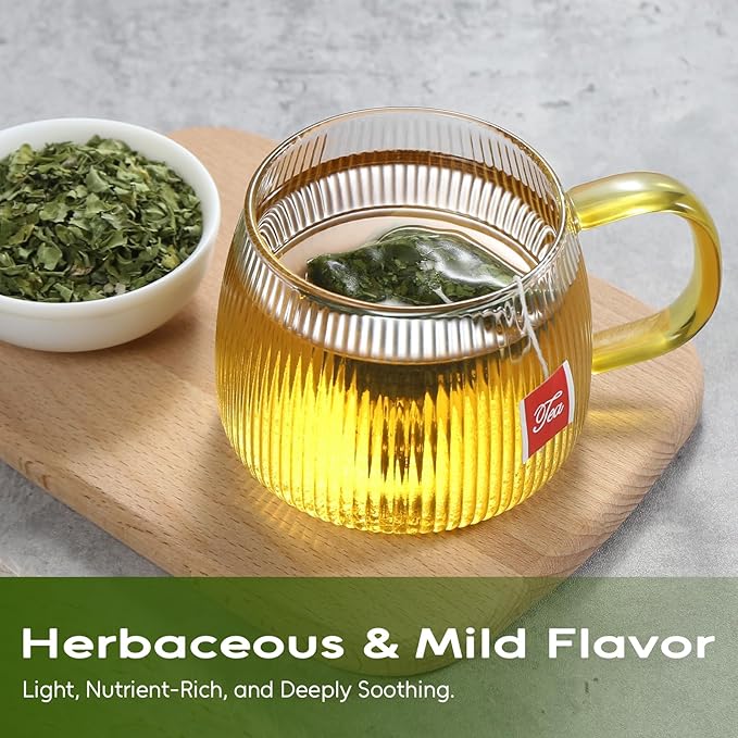 FullChea - Moringa Tea Bags, 100 Count - Pure & Natural Rosabella Moringa Leaves, Cultivated From India - Caffeine-free Herbal Tea for Supporting Digestion & Immune System - Non-GMO