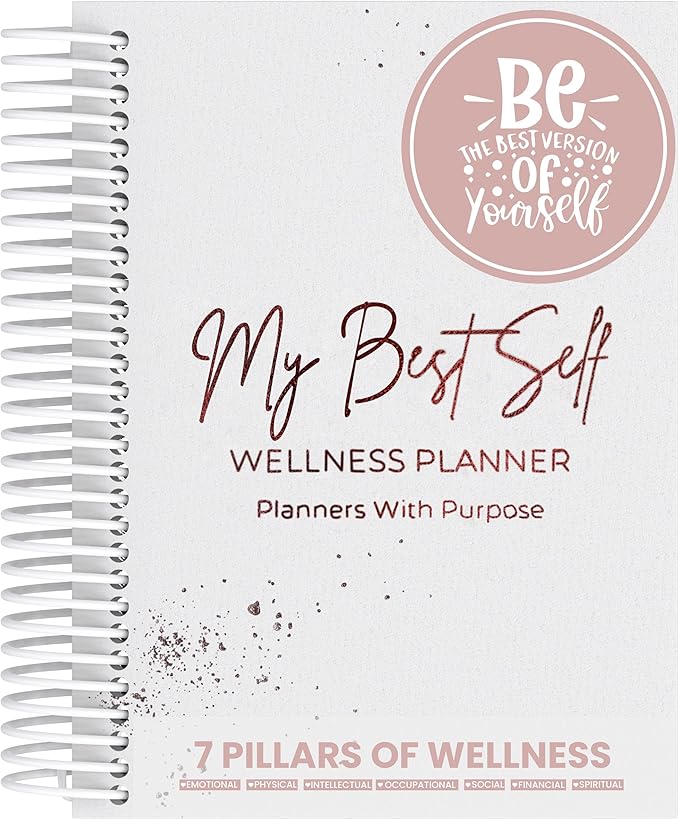 Wellness Journal – Daily Self Care Lifestyle Planner to Support Physical, Mental, & Emotional Health – Guided Prompts Self Love Diary to Practice Gratitude, Reflection, and Goals