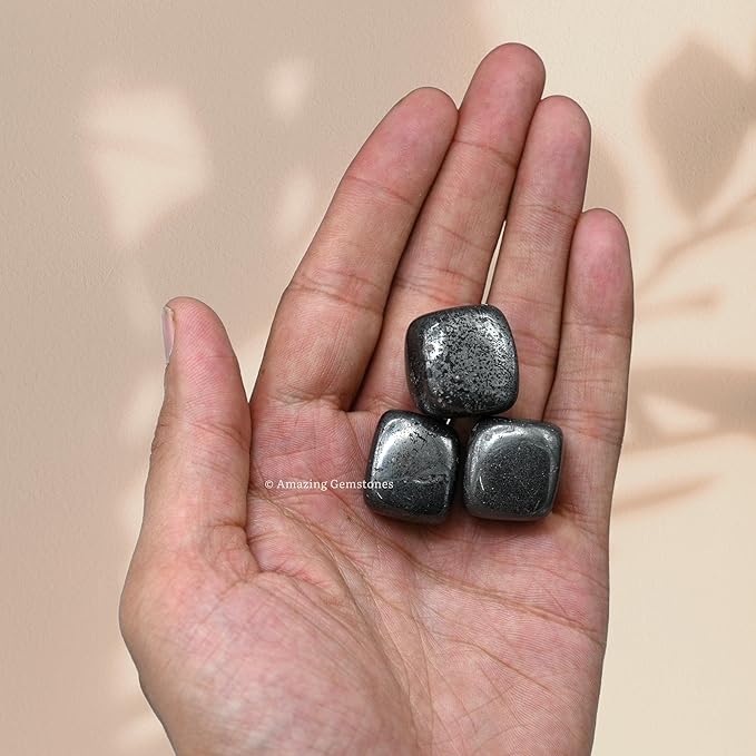 Amazing Gemstone Hematite Crystals and Healing Stones Tumbled - 1 oz Hematite Stone Gem Stones, Natural Healing Stones for Energy Balance, Stress Relief - Premium Polished Gems Rocks for Meditation