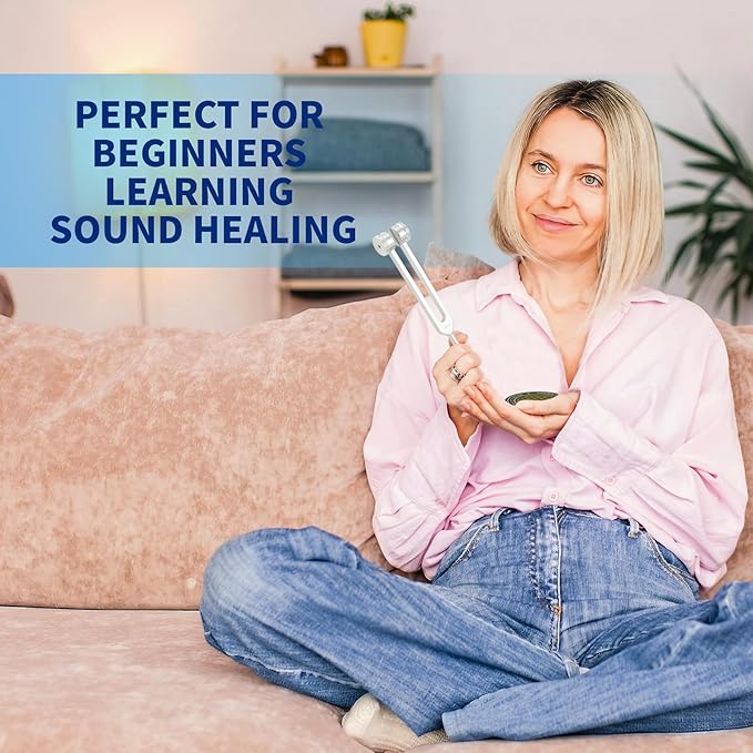 Tuning Forks for Healing Set – Includes 128Hz, 136Hz, 256Hz, 384Hz & Activator, Portable in Red Leather Pouch – Medical Grade Sound Healing Instruments for Chakra, Yoga, and Meditation