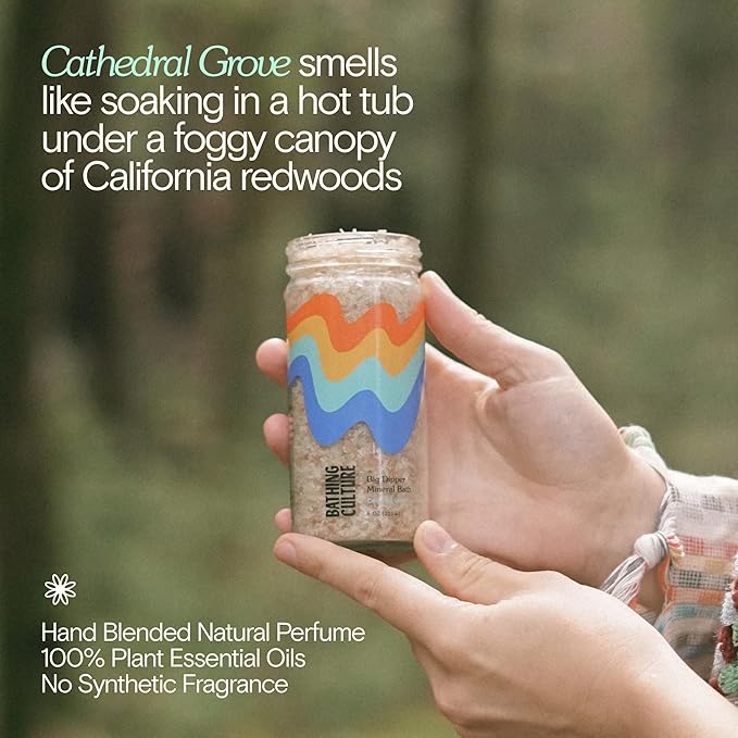 Bathing Culture, Organic Big Dipper Mineral Salt Bath, Epsom Salt and Dead Sea Salts, Aromatherapy Bath Salts, Jojoba Oil, Natural, Biodegradable, Sustainable, Vegan Personal Care, 8 oz, 227 g