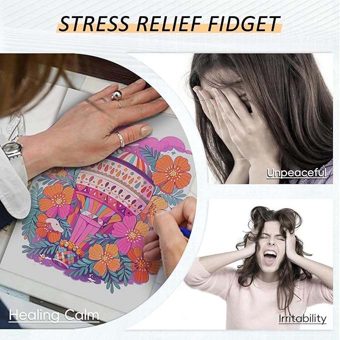 2Pcs Adult Coloring Books with 36 Colors Markers, Mandala Adult Coloring Book for Women Relaxation with 48 Patterns, Colors Markers Set, Anxiety Relief Mindfulness Gifts Original & Hand Drawn