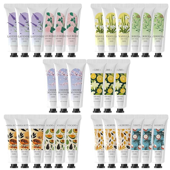 BODY & EARTH 30 Pack Hand Cream Lotion Bulk Mini Hand Lotion Hand Cream for Women Thanksgiving Gifts Christmas Gifts Stocking Stuffers and Bridesmaid Gifts