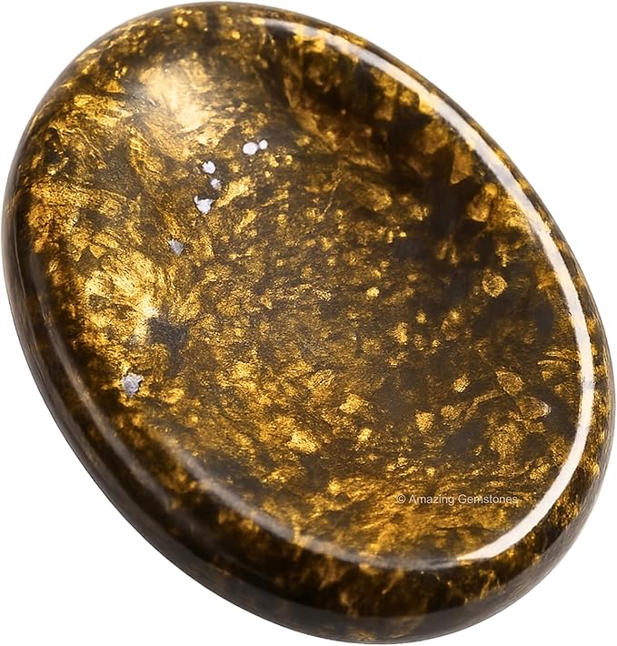 Amazing Gemstone Bronzite Worry Stone Crystals and Healing Stones - Stress Relief Gifts - Piedra Crystal Fidget for Meditation, Relaxation - Unique Stocking Stuffers and Birthday Gift