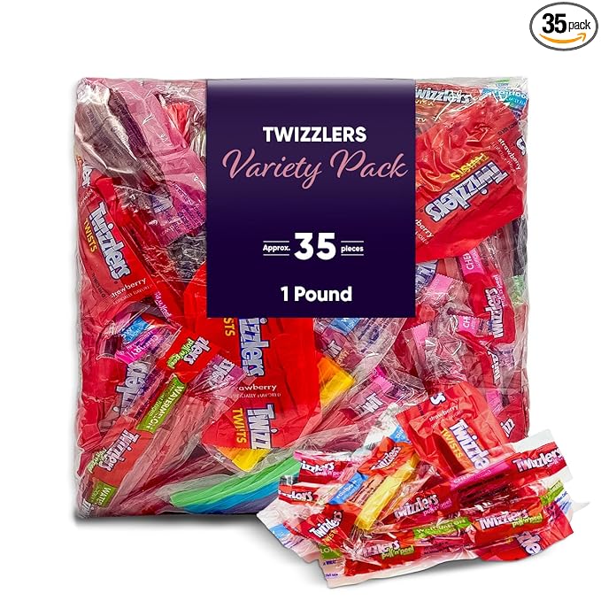 Licorice Candy Assorted Mix 1 Pound (Approx 35 Pieces) Individually Wrapped – Cherry, Watermelon, Strawberry, Rainbow