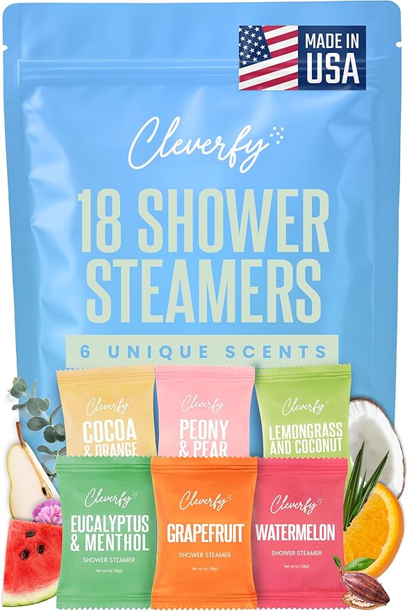 Cleverfy Shower Steamers Aromatherapy – Stocking Stuffers for Women, Teens and Wife – Christmas Gifts for Women and Teen Girls – White Elephant Gifts for Adults – 18 Tablets