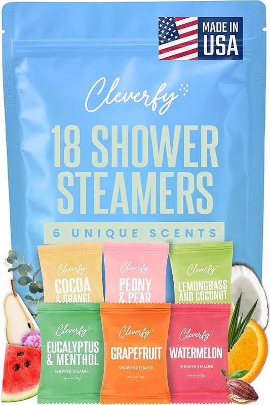 Cleverfy Shower Steamers Aromatherapy – Stocking Stuffers for Women, Teens and Wife – Christmas Gifts for Women and Teen Girls – White Elephant Gifts for Adults – 18 Tablets
