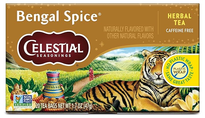 Celestial Seasonings Bengal Spice Herbal Tea, 20 Tea Bags Box