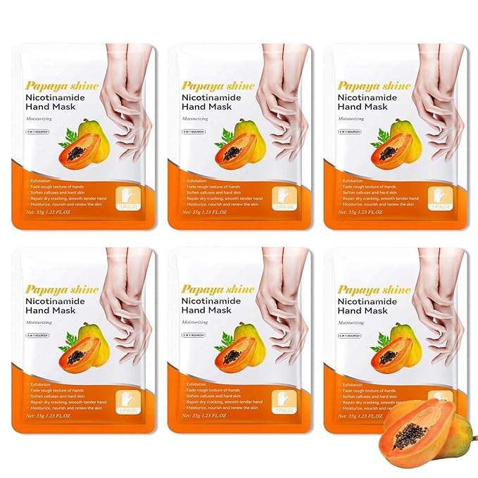 6PCS Hand Masks,Hydrating Hand Masks Moisturizing Gloves Overnight for Dry Cracked Hands,Daily Hand Care Hand Masks Gift Set for Women and Men G