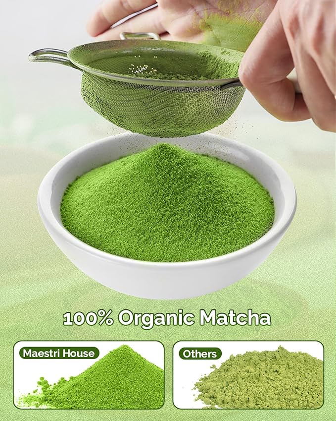 Certified Organic Matcha Green Tea Powder, Culinary Grade, Perfect for Smoothies, Desserts and Baking, 3.53OZ