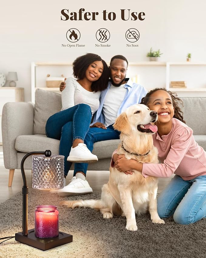 Candle Warmer Lamp with Timer Dimmer Adjustable Height, Birthday Gifts for Women, House Warming New Home Decor Gifts for Mom, Electric Wax Warmer for Jar Candles, Black