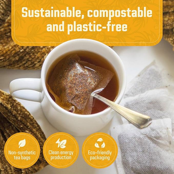 Cederberg Tea Company Lemon Honeycomb Rooibos Tea Bags - Made with Organic Red Rooibos Tea, South African Herbal Tea, Naturally Caffeine Free Tea, Small Batch - Select Blend Non-GMO, Premium Leaf, Antioxidant-Rich, 30 Count