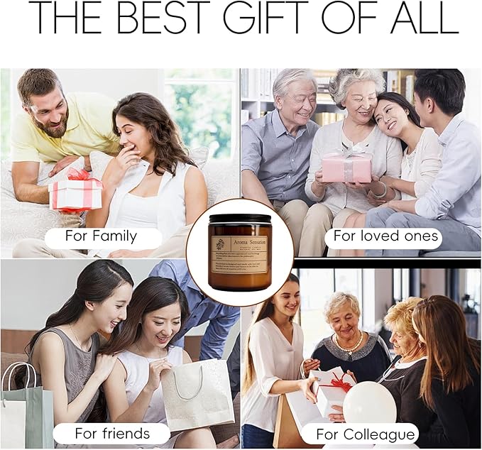 Organic Lavender Candles - Non Toxic Soy Candles for Home, Stress Relief & Meditation (7oz)