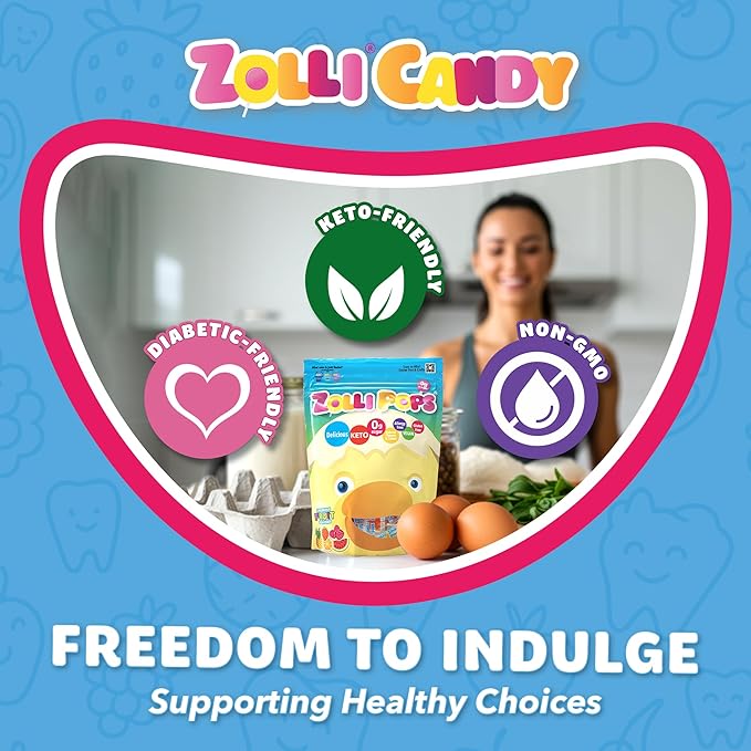 Zollipops Easter Duck Clean Teeth Pops Sugar Free Candy with Xylitol, Dye-Free Lollipops - Keto & Diabetic-Friendly, Dentist-Approved Treats for Kids (Assorted Fruit, 5.2 oz)