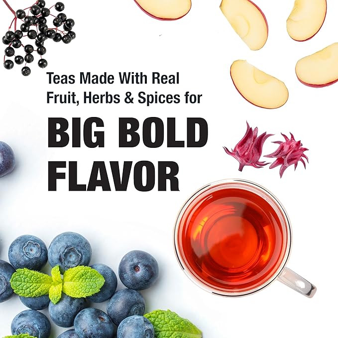 Tiesta Tea Blueberry Wild Child, Loose Leaf, Blueberry Hibiscus Herbal Tea, Premium Non-Caffeinated Fruit Blend, Make Hot or Iced & Brews Up to 25 Cups, 1.8 Ounce Resealable Pouch