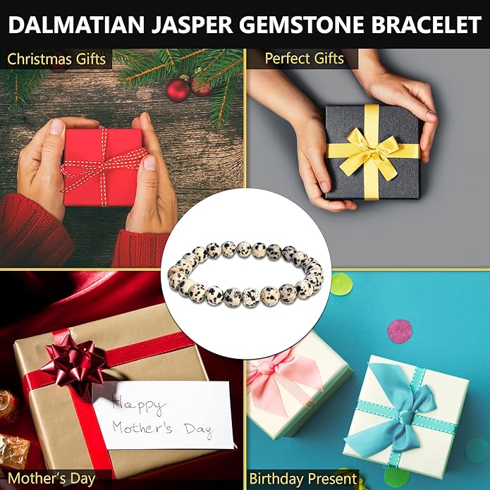 Energy Protection Crystal Handmade Adjustable Bead Bracelet Perfect for Men, Women’s Gift - Gemstone Healing Stretch Bracelet Pulsera Para Hombre Mujer Stocking Stuffer