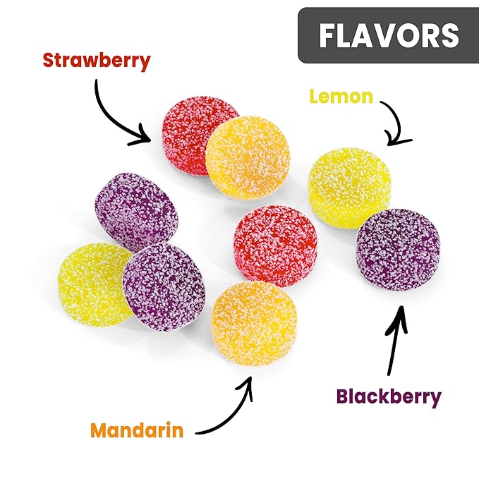 Cambie Sugar Free Candy - Pack of 6 Assorted Fruit Gummies, Individually Wrapped, Low Calorie, No Aftertaste, Small & Delicious Guilt-Free Low Carb Keto Sugar Free Candy