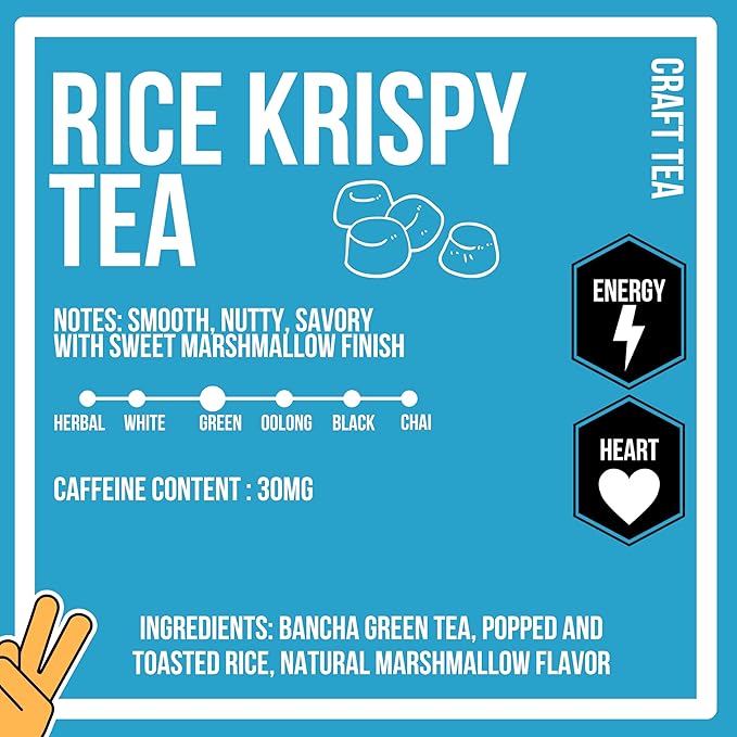 Revival Tea Company Rice Krispy Tea - Green Tea Blend with Toasted Rice and Marshmallow Flavor - Loose Leaf 6 Ounces