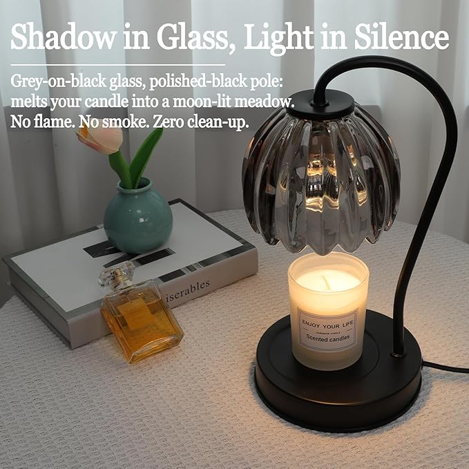 Vintage Candle Warmer Lamp, Dimmable Candle Warmer with Timer & 2 Bulbs - Electric Candle Lamp Wax Warmer for Scented Jar Candles, Housewarming Gifts New Home Decor