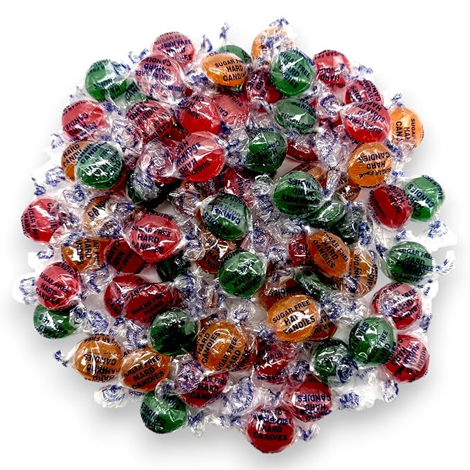 Sugar Free Assorted Fruit Flavors Gourmet Hard Candy-Keto Friendly- Premium Quality 1.5 lbs, Delicious Taste Individually Wrapped Fruit Flavors Hard Candy-Ideal Diabetic & Gluten Free(24 oz)