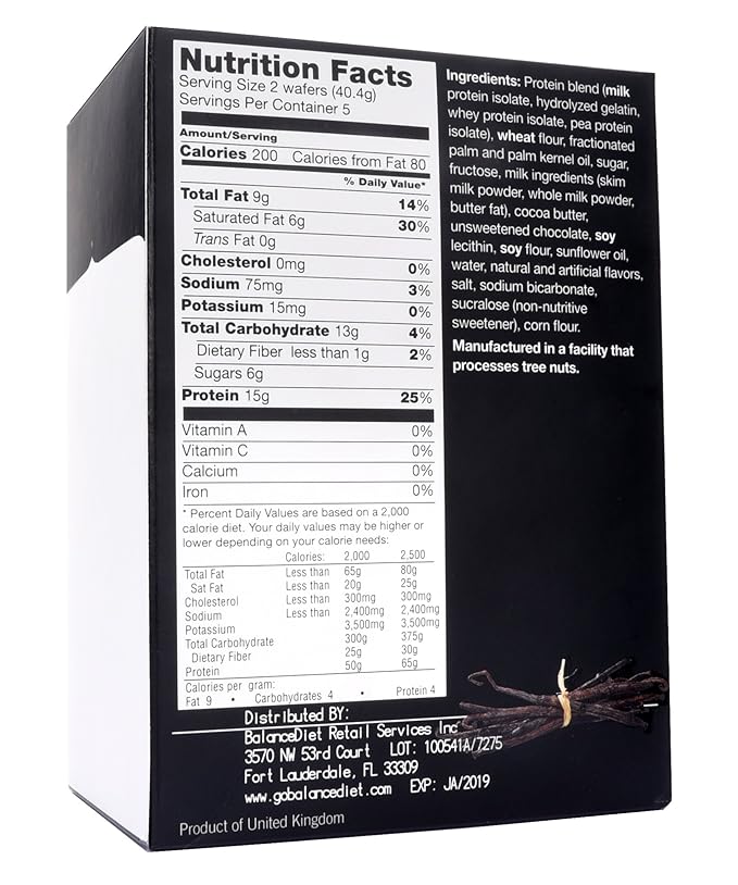 BalanceDiet | High Protein Vanilla Wafers | Healthy Snack or Dessert | 5 Pack