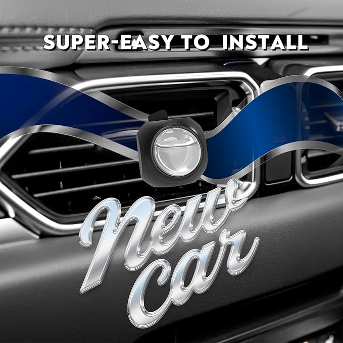 Car Air Freshener Vent Clips, 8 Pack, Provides Long-Lasting Scent, Up to 240 Days, Odor Eliminator (New Car Scent)