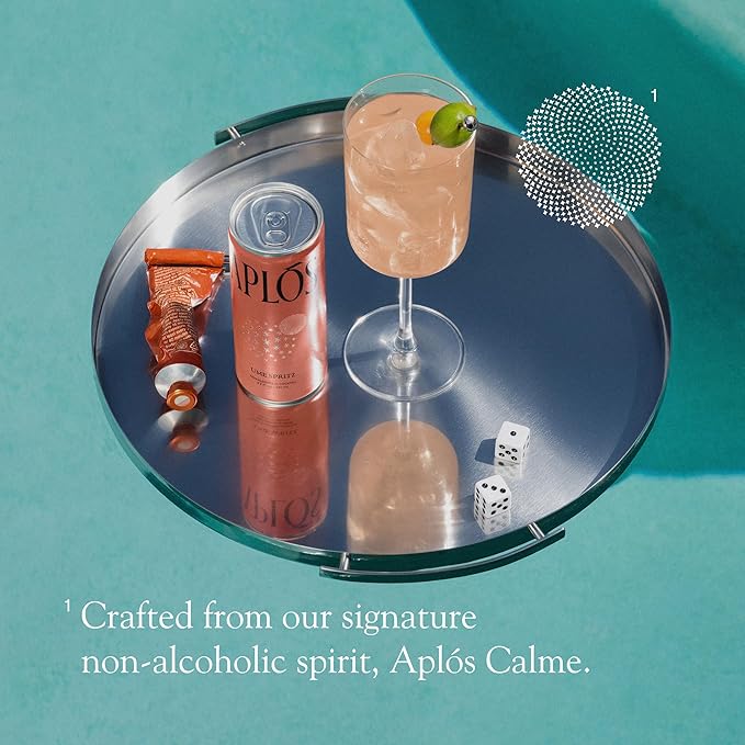 Aplós Canned Ume Spritz Cocktail, Formulated with Adaptogens and Botanicals for Calming & Uplifting, Low Calorie, No Added Sugar Beverage (8.5 fl oz. 12-pack)