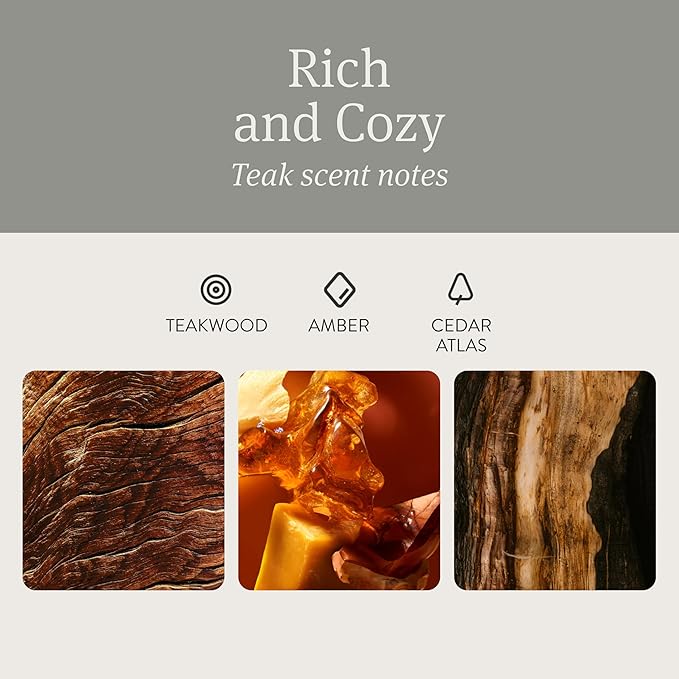 Drift Car Air Freshener - The Original Stone Air Freshener - Car Odor Eliminator - Long Lasting Scent - Metal Clip - Essential Oils - Clean Ingredients - Teak Scent 3 Pack Refill - NO CLIP INCLUDED