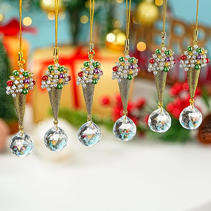 H&D HYALINE & DORA Ice Cream Christmas Decorations Ornaments 6pcs Christmas Tree Hanging Ornaments Gift Ice Cream Pendant Set for Xmas New Year Easter Birthday Home Party Supplies