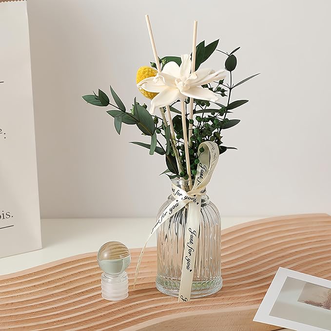 Reed Diffuser of Home Fragrance,Bathroom Diffuser with Sticks, 3.38OZ Essential Oil Lavender Scented, for Home, Office Aroma (Lavender)