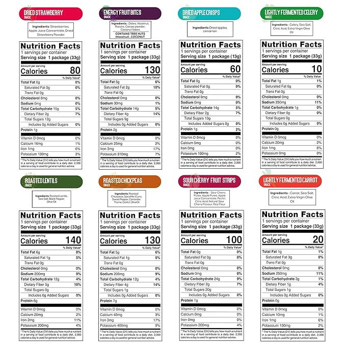 Nutruit Gourmet Healthy Snacks - 32 Pack MEGA Variety Box (12-14 Flavors) - Vegan, Gluten Free, Non-GMO Bulk Snacks - Kosher, High Protein, High Fiber, Plant-Based Healthy Snack - 1.2oz Packs