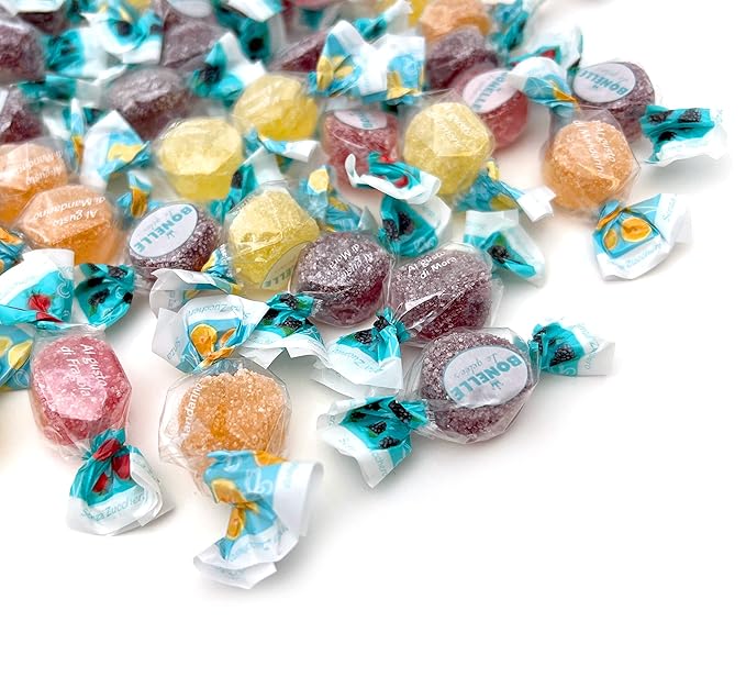 Bonelle Sugar Free Fruit Jelly Candy | 1 Pound Bag | Individually Wrapped Sugar Free Candy | Naturally Flavored Dye Free Candies | Assorted Flavors Italian Jellies