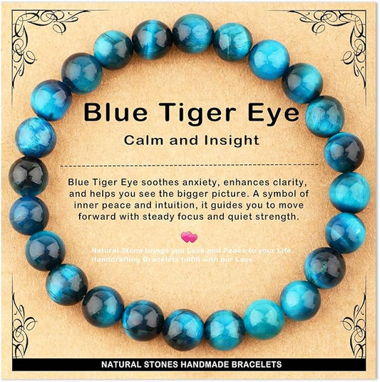 AD Beads 4mm6mm8mm10mm Handmade Bracelet - Natural Gemstone for Peace and Tranquility - Meditation, Yoga, Healing and Energy Gift for Unisex