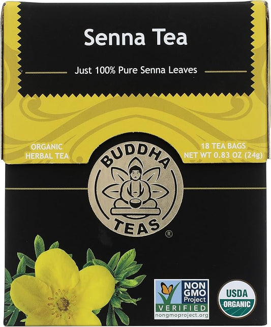 Buddha Teas - Organic Senna Tea - Herbal Tea - For Health & Wellbeing - With Vitamins, Minerals & Antioxidants - Clean Ingredients - Caffeine Free - OU Kosher - 18 Tea Bags (Pack of 1)