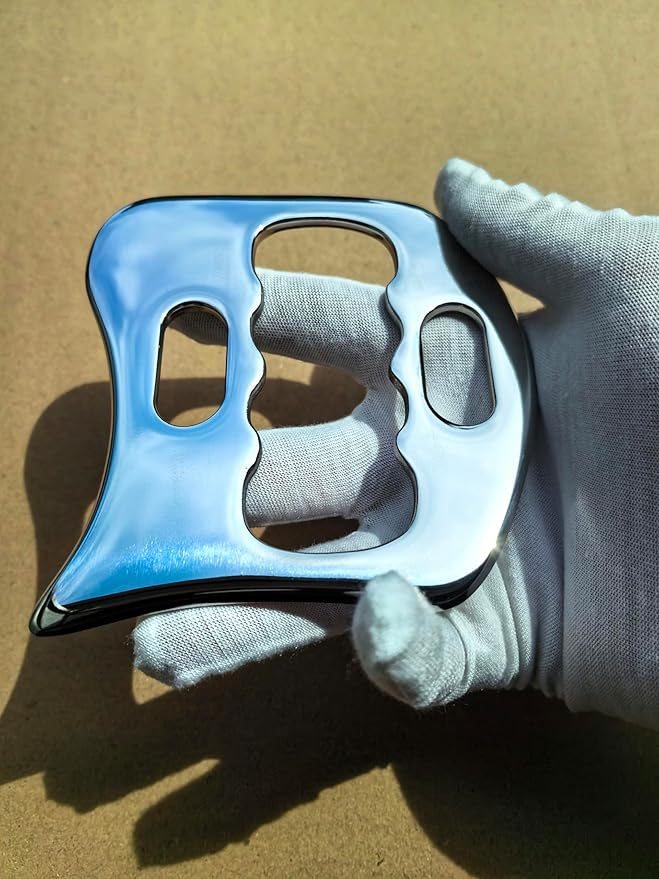 Gua sha Tool gua sha Stainless Steel iastm Tool Gussha Massage Tool Muscle Scraping Tool for Soft Tissue Therapy and Reduce Arms,Back, Legs, Neck Muscle Pain(hu6)………