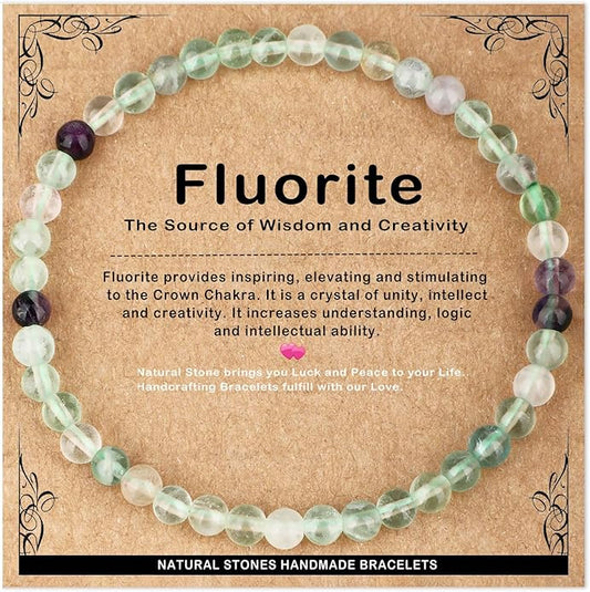 AD Beads 4mm6mm8mm10mm Handmade Bracelet - Natural Gemstone for Peace and Tranquility - Meditation, Yoga, Healing and Energy Gift for Unisex