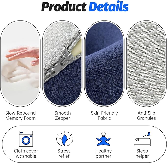 Face Down pillows Massage pillow for Bed Headrest Prone Down Sleeping,Face Cradle,Bbl Pillow After Surgery Post Eye Surgery Recovery & Vitrectomy Recovery Equipment Removable Cover Navy Blue