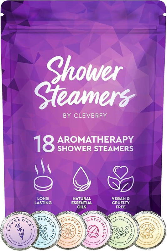 Cleverfy Shower Steamers Aromatherapy – Stocking Stuffers for Women, Teens and Wife – Christmas Gifts for Women and Teen Girls – White Elephant Gifts for Adults – 18 Tablets