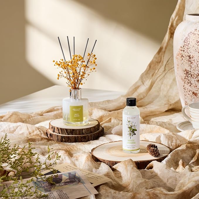 Airkeep Reed Diffuser Oil Refill/White Jasmine/3.38oz(100ml/1 Pack/Scented Oil Refill for Reed Diffuser Home Fragrance for Bedroom, Bathroom Office Home Decor