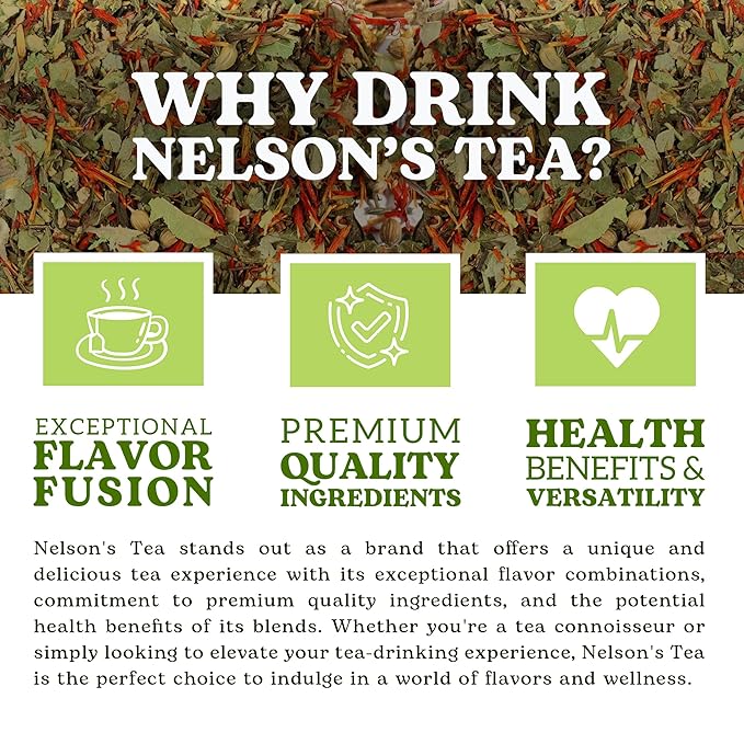 Nelson's Tea Watermelon Mint Tea Loose Leaf - Caffeine Free Green Rooibos Tea with Spearmint, Echinacea, Linden Leaf, Coriander, Safflower and Eucalyptus (3.2 oz)